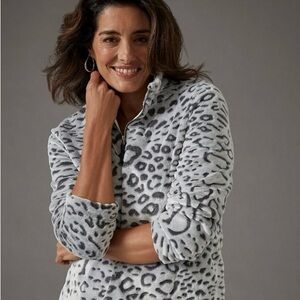 Chico’s Weekends Animal Print Fleece Chico’s Size 2